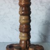 Carved wood shells salt and pepper shaker