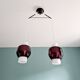 Scandinavian double pendant light in white opaline and amethyst glass, 1960s