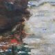 Oil on canvas "Landscape with Bridge" early 20th century