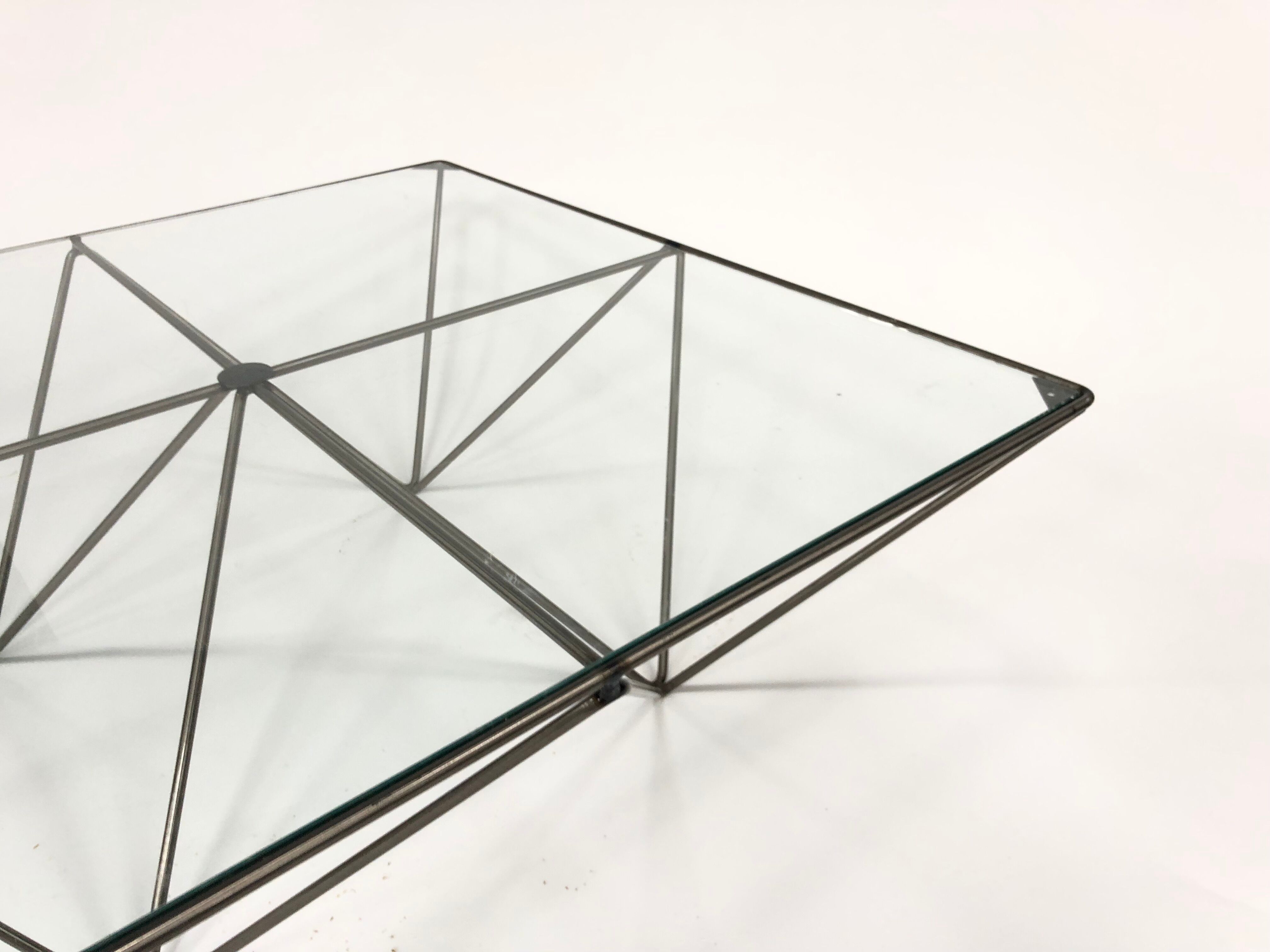 Table low vintage 60s/70s design steel wire