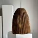 Large suspension or lampshade in organic natural teak, tubular H40 D30.