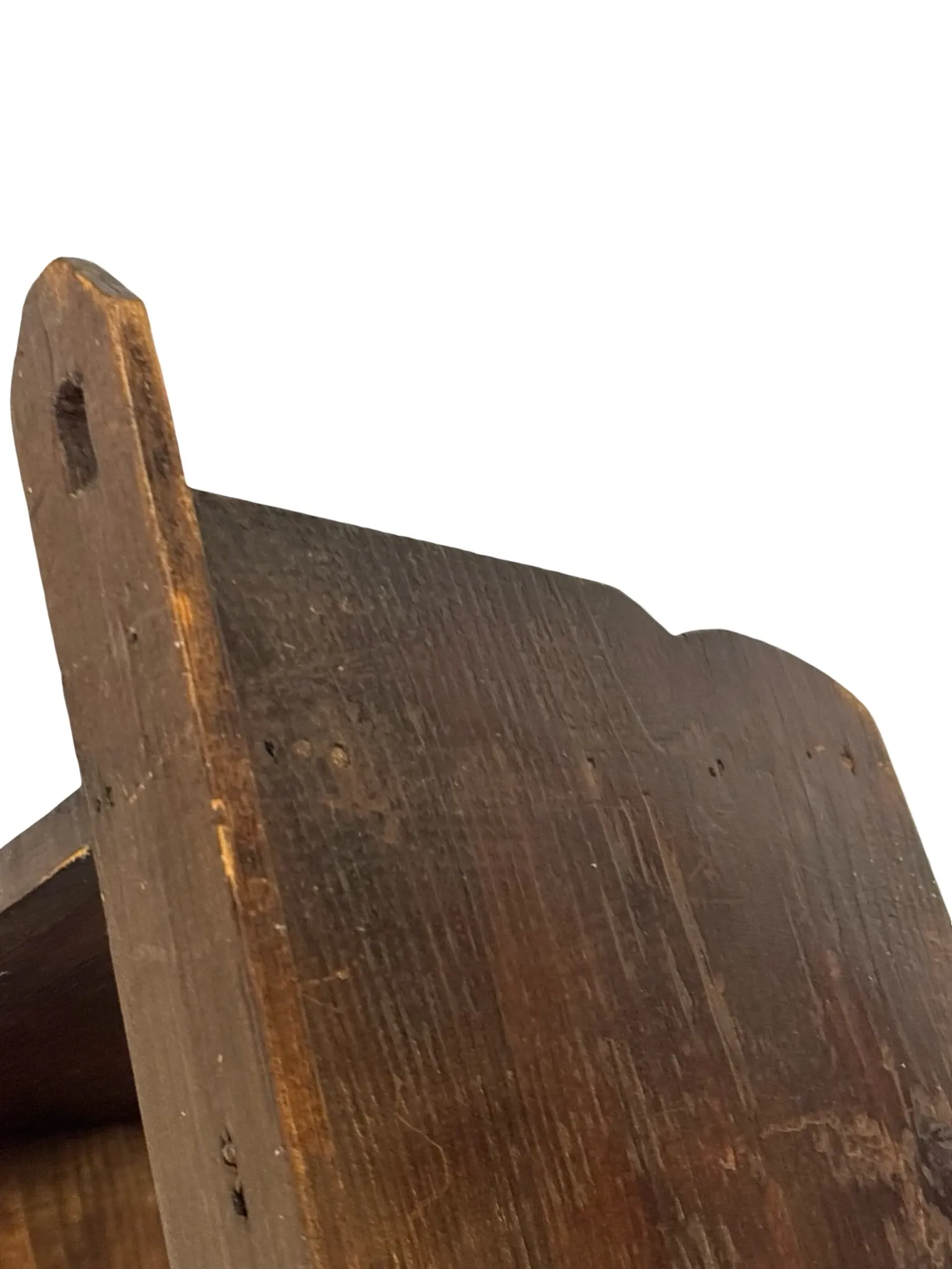 Vintage wooden wall shelve rack in oak brutalist minimalist design