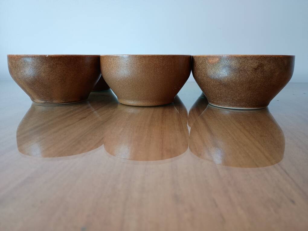 Set of 3 small vintage stoneware bowls from Digoin.