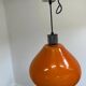 Vintage orange glass pendant light / space age chandelier