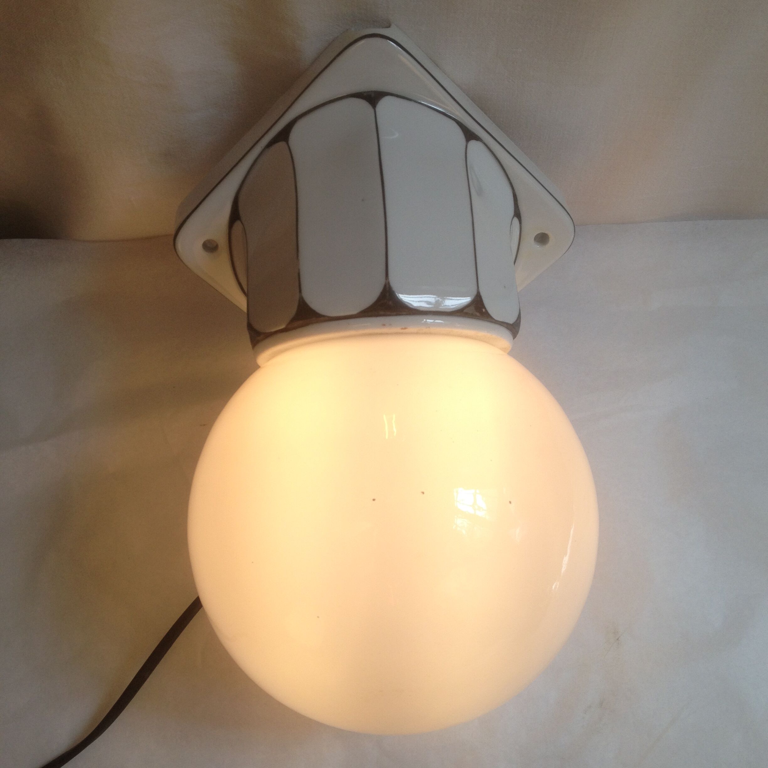 Wall lamp GHG Gesch glass globe and ceramic art deco style