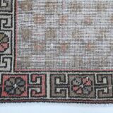 Tapis turc Antique en laine fait à la main, 4x9 nuances de rouge et jaune, 129x267Cm