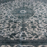 Modern overdyed persian carpet handmade traditional red wool area rug - 214x319cm