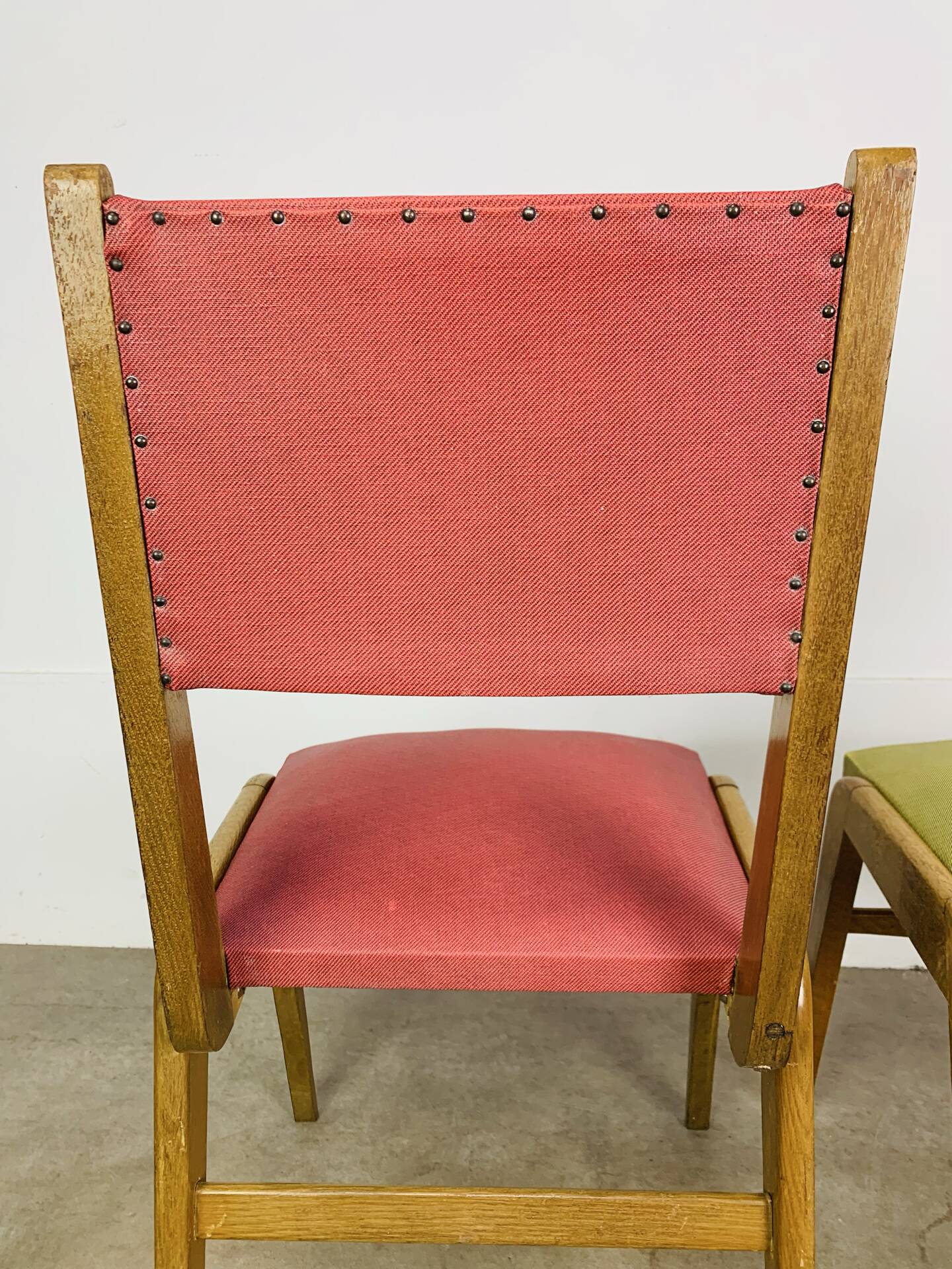 Pair of 50's style reconstruction chairs, wood