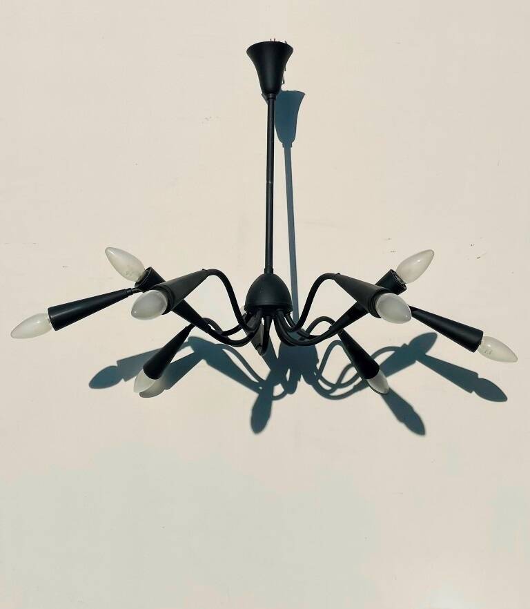 9-branched chandelier. Vintage 50s