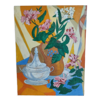 Peinture moderne nature morte florale