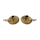 Duo of sunflower cellar rat candlesticks