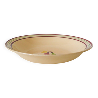 large floral hollow dish Gien 1950