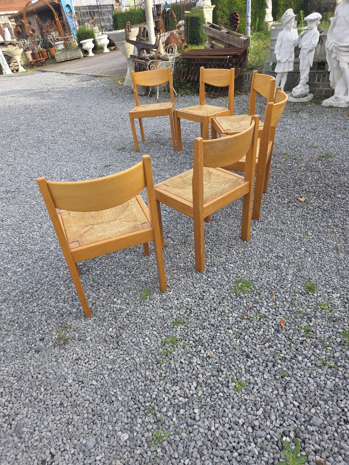 6 chaises vintage en orme maison Regain années 60