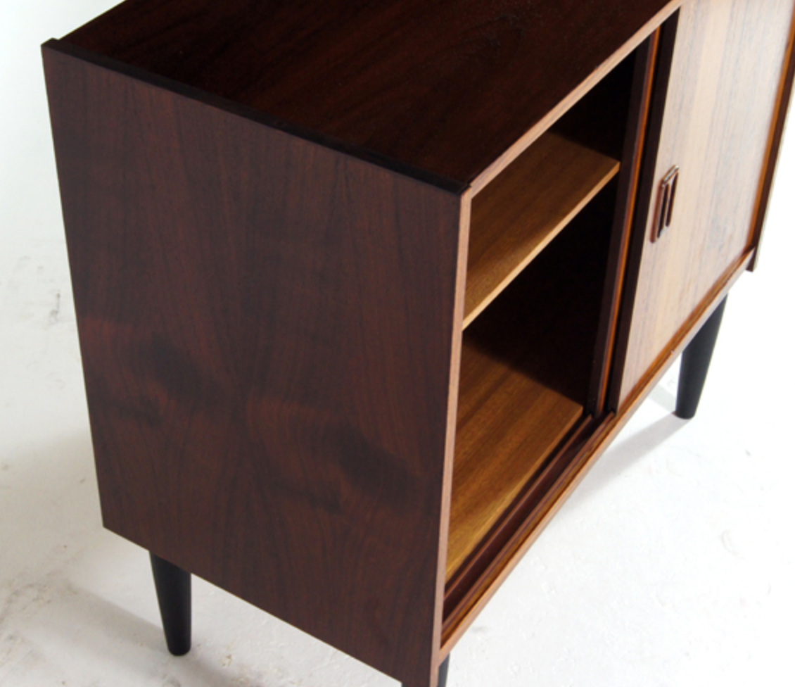 Vintage Danish retro hi-fi furniture in rosewood