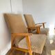 Pair of Manucere armchairs with vintage compass legs