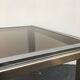 70s coffee table in chrome and smoked glass
