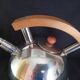 Art Deco manual kettle in stainless steel and wood, cap. 2L, 1930s