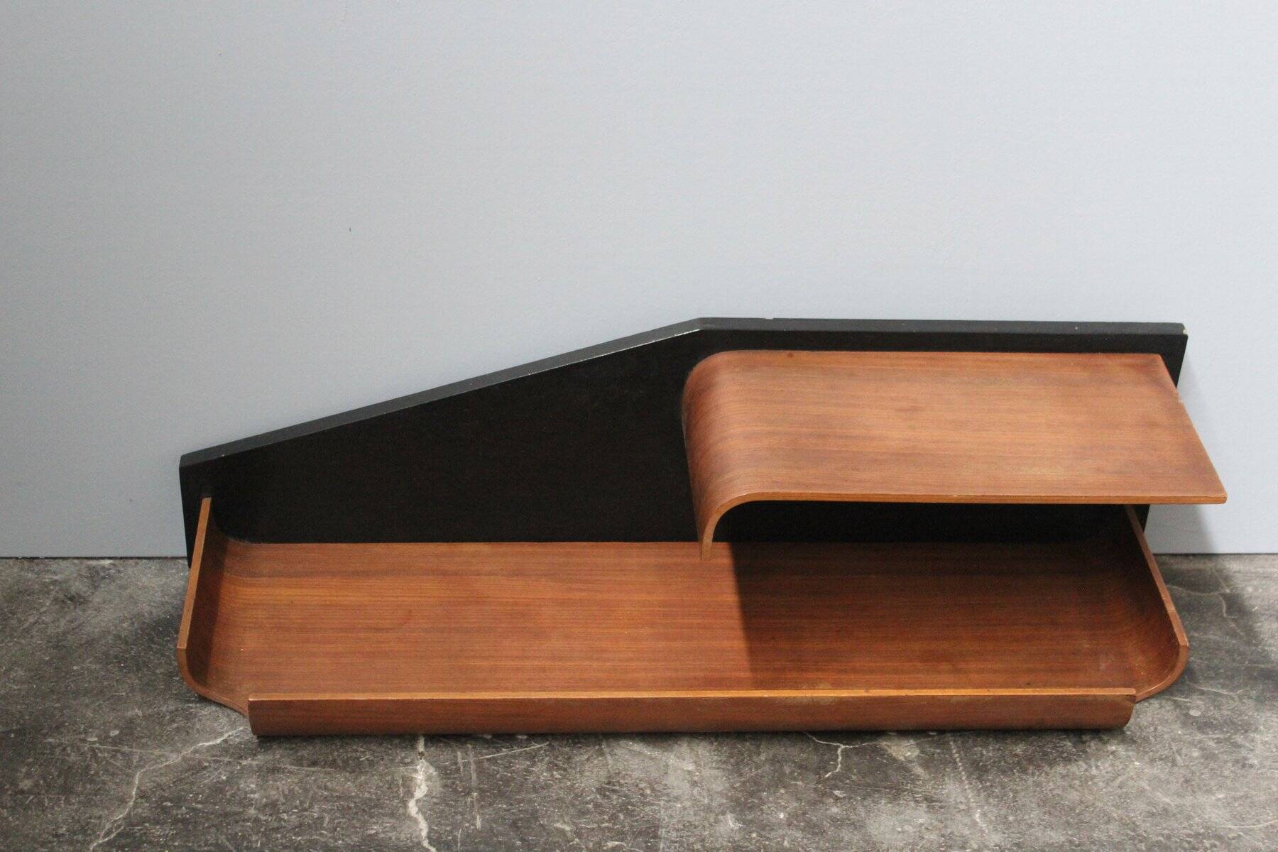 Small Mid-Century Shelf in Rosewood and Black Laminate, 1960s