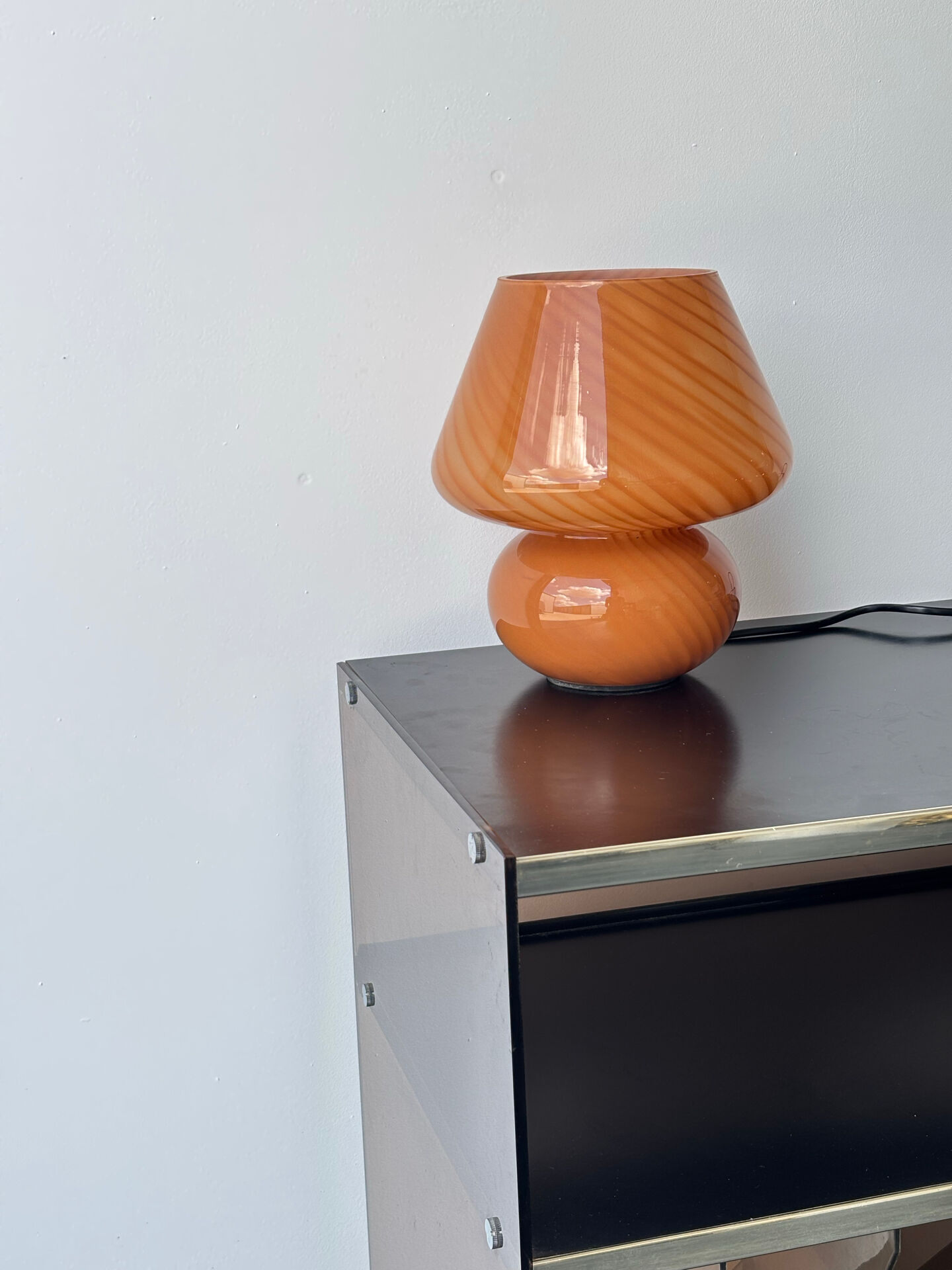 Blown glass lamp, Murano style, 1980s