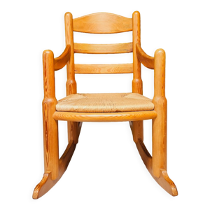 Rocking-chair en pin danois 1970-1980