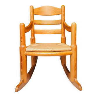 Rocking-chair en pin danois 1970-1980