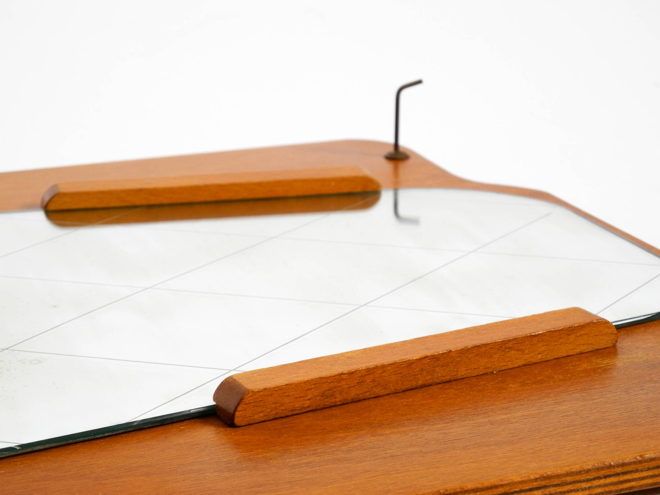 1930s Wall Mirror, Teak and Plywood, Abstract Design, Germany