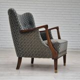 1960s, Danish armchair, original very good condition, furniture velour, beech wood,