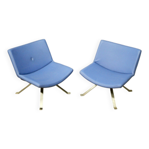 Paire De Fauteuils Design - skai