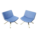Paire De Fauteuils Design Kesterport Skai Bleu