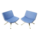 Paire De Fauteuils Design Kesterport Skai Bleu