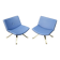 Paire De Fauteuils Design Kesterport Skai Bleu