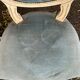6 Louis XVI medallion chairs in beige wood and blue fabric from the 18th century.