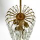 XL Mid Century brass crystal glass chandelier, Vereinigte Werkstätten