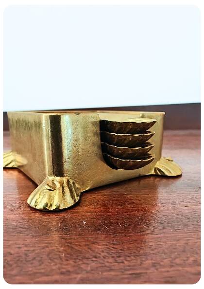 Vintage FAL brass ashtray set