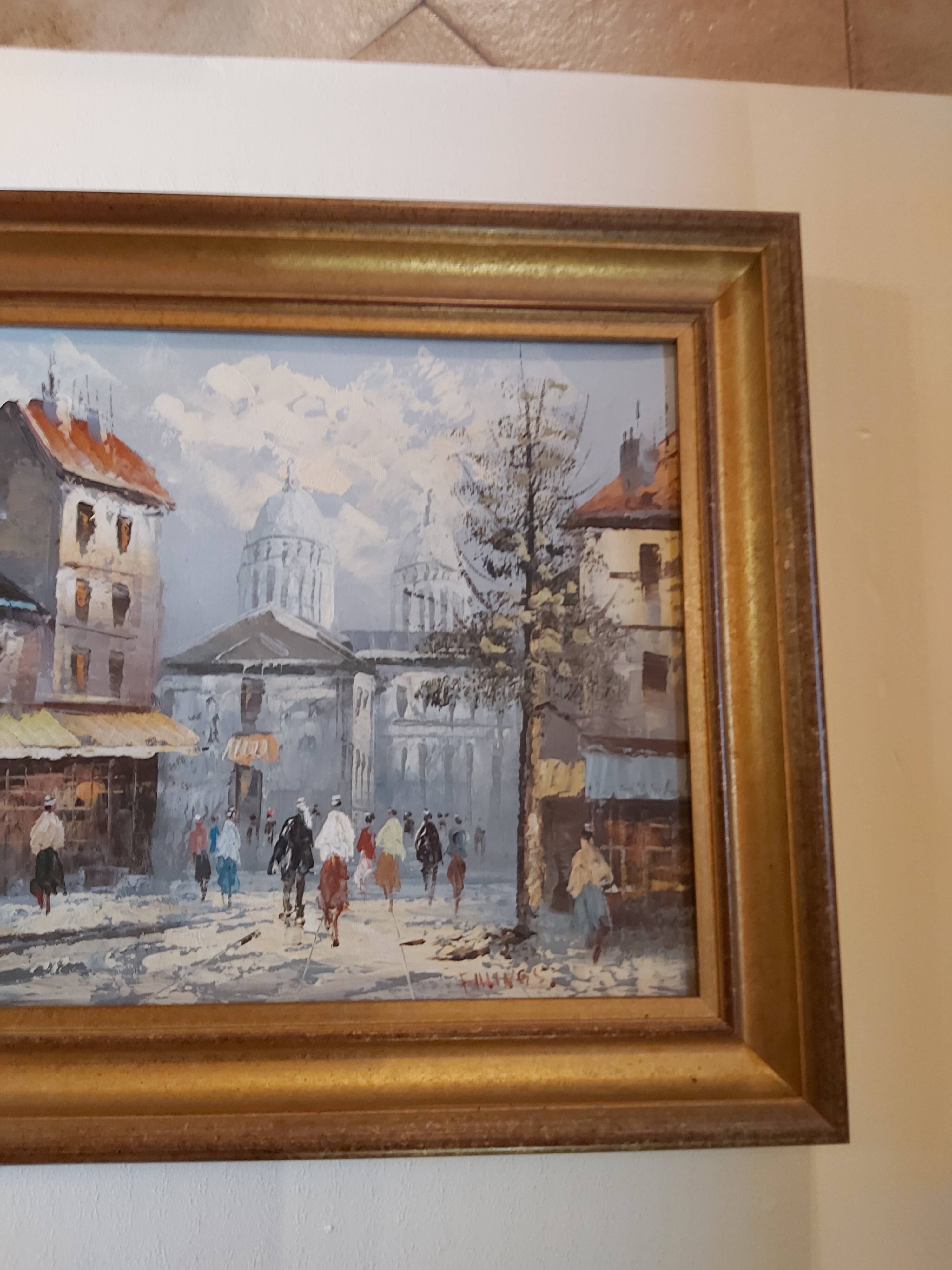 Oil on canvas Paris Montmartre by Billings
