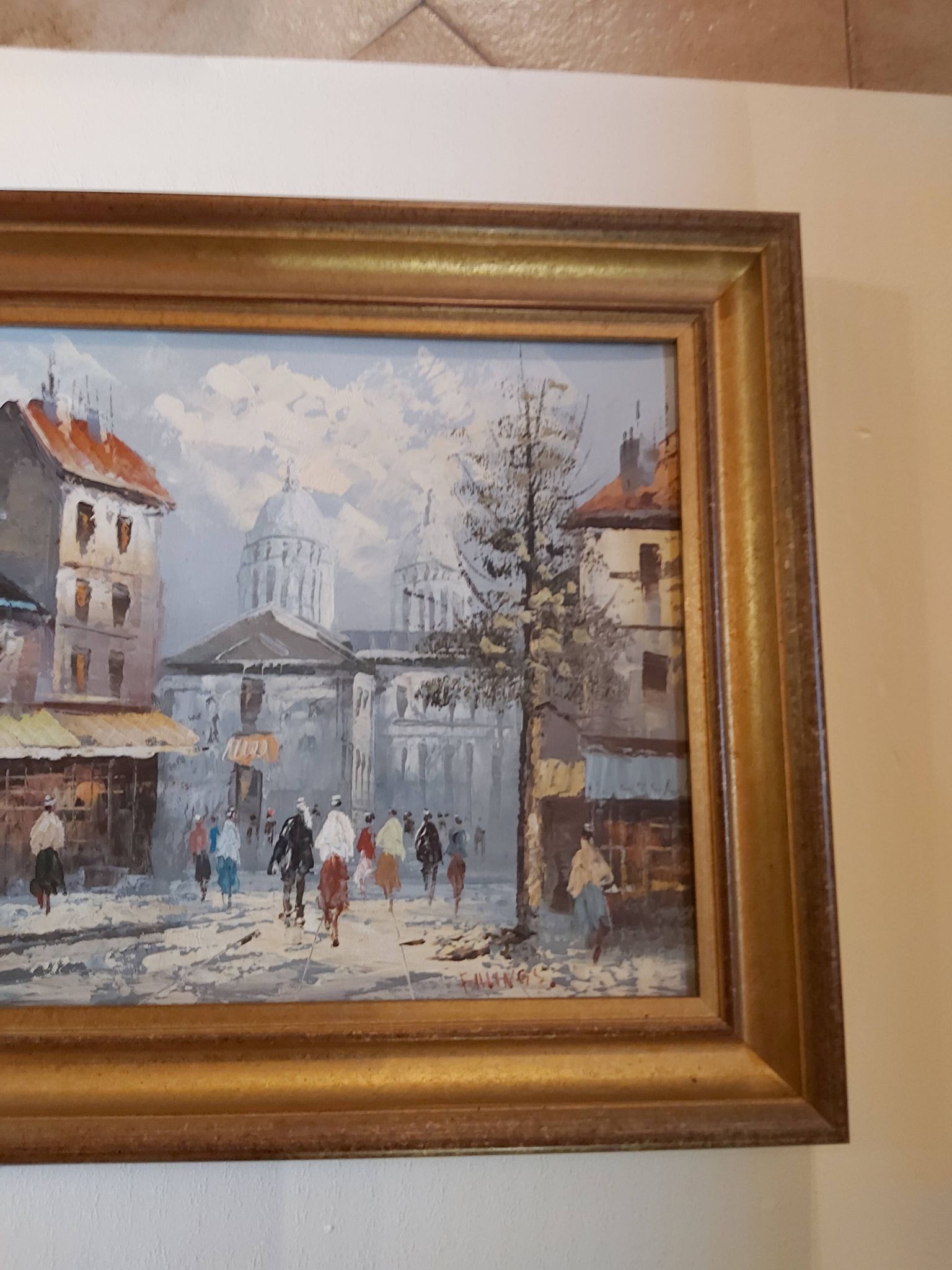 Oil on canvas Paris Montmartre by Billings
