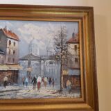 Oil on canvas Paris Montmartre by Billings