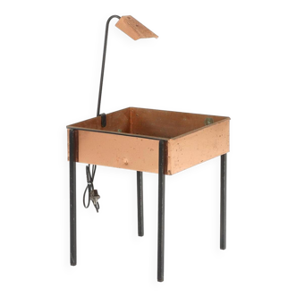 Bac à fleurs en cuivre avec lampe intégré - Hans Agne Jakobsson