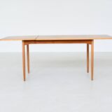 Hans Wegner drop-leaf dining table in beach and teak Denmark 1950