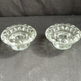 2 vintage Luminarc crystal candle holders
