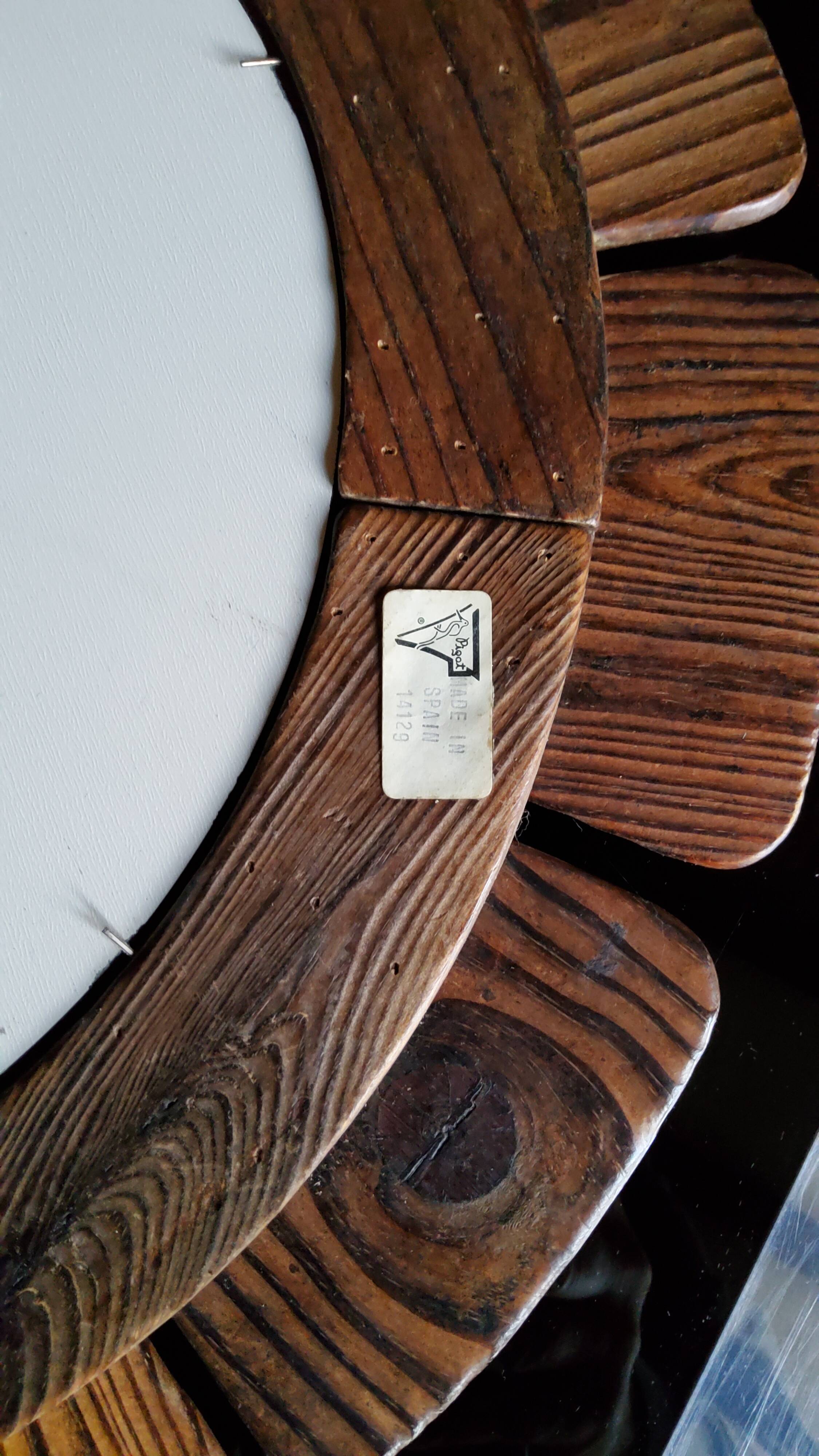 Wooden 70s sun mirror 52cm