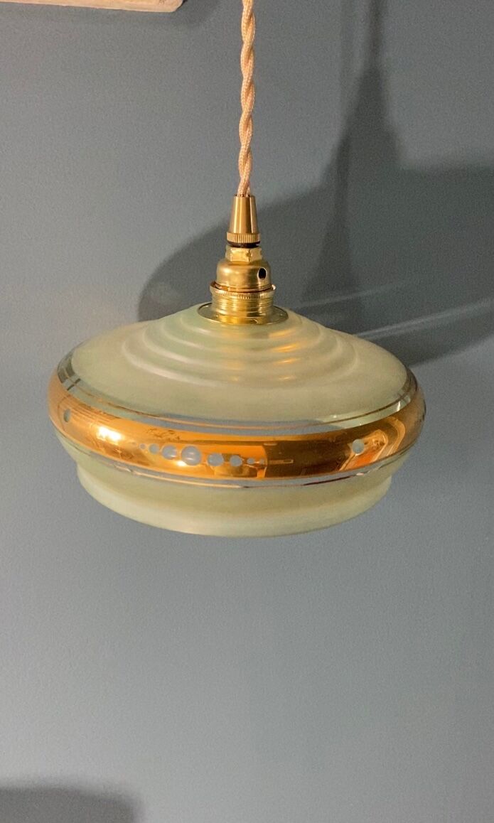 Baladeuse globe vert vintage 1950