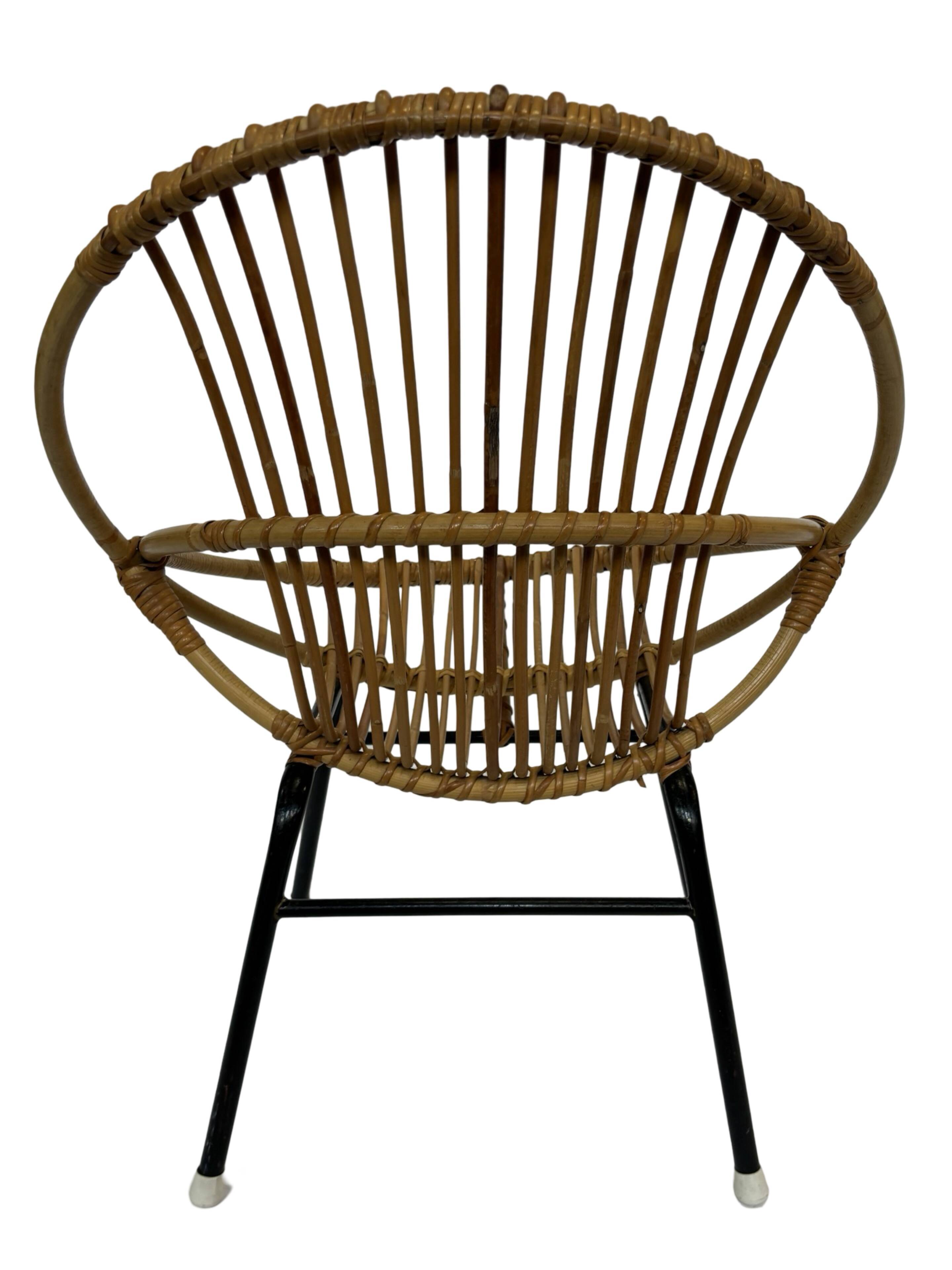 Chaise en rotin de Dirk van Sliedregt Rohe Noordwolde 1960 aux Pays-Bas