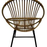 Rattan chair by Dirk van Sliedregt Rohe Noordwolde 1960 in the Netherlands