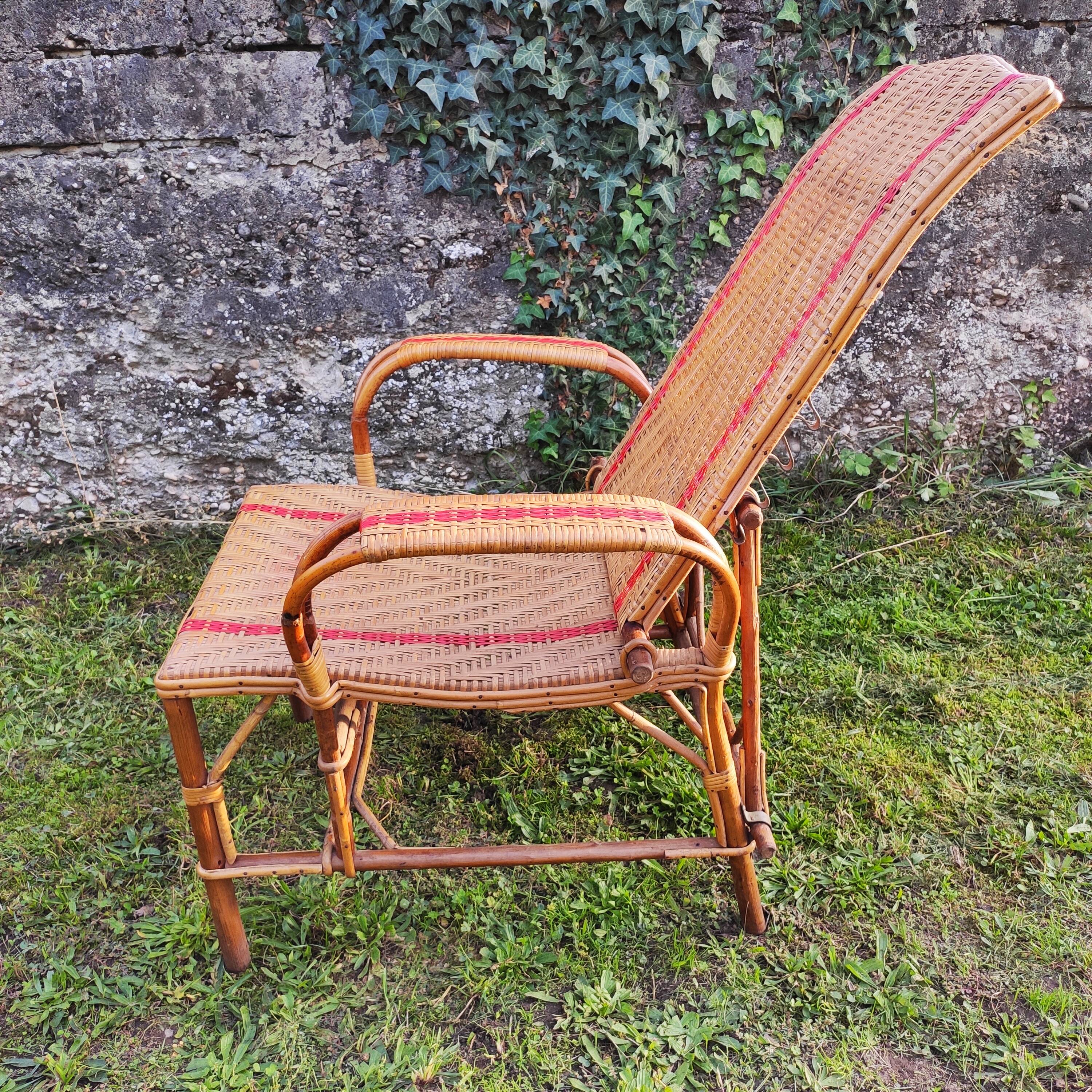 Old rattan armchair