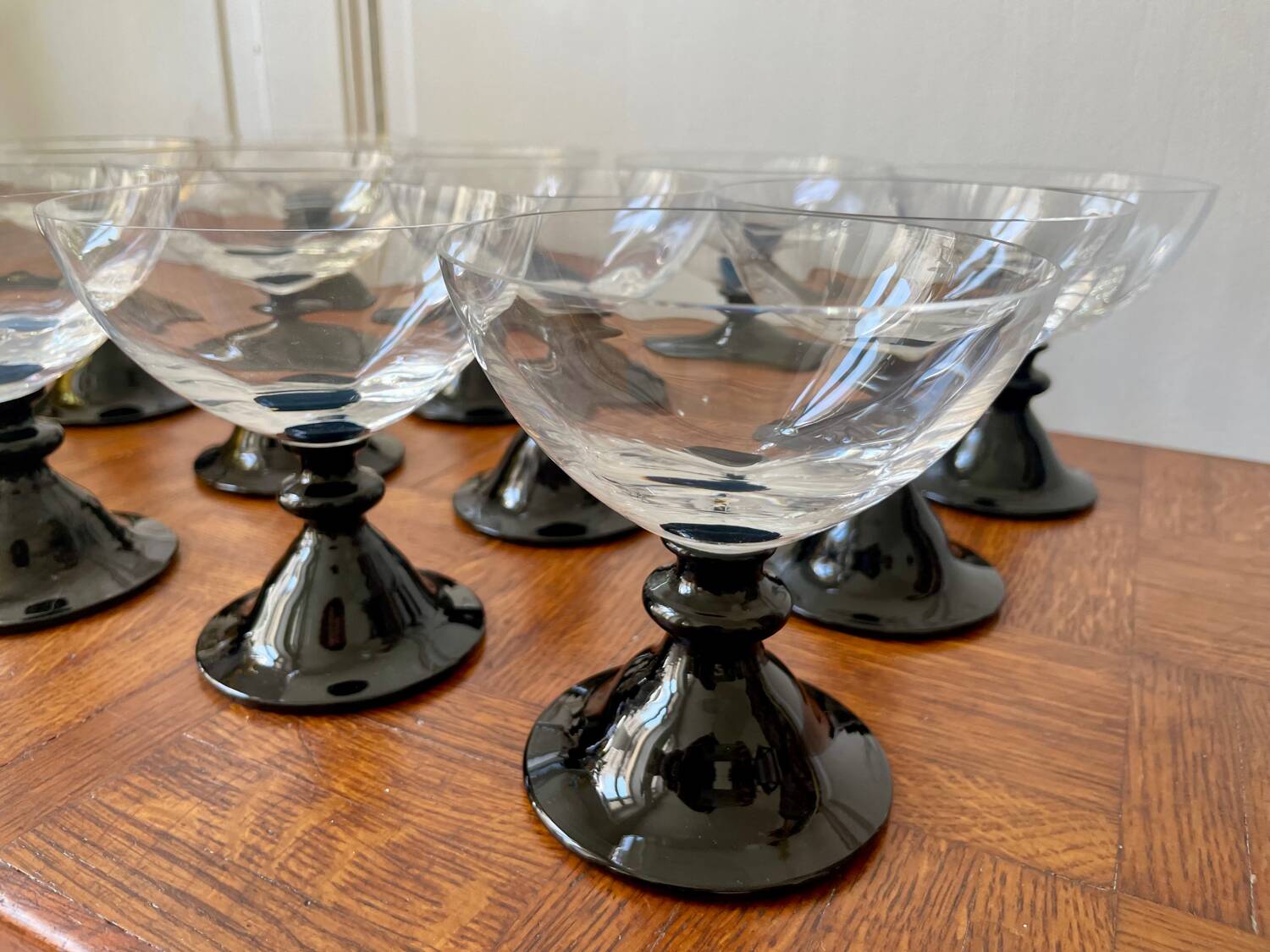 Set of 12 retro dessert cups