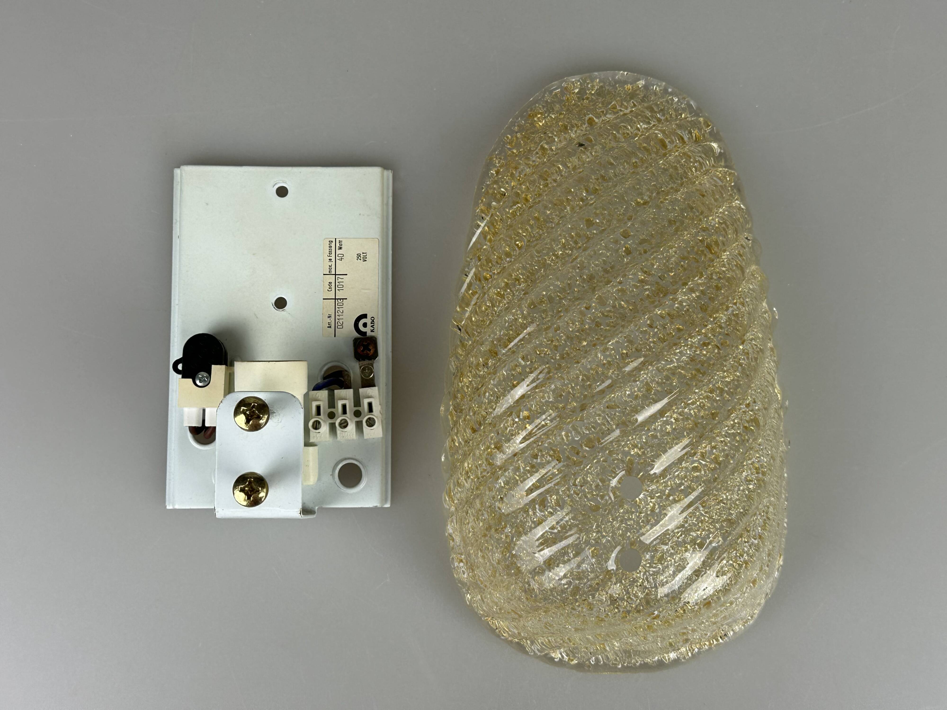 1960s/70s Lamp/Wall Light, Glass, Brass, Leaf, Space Age Design