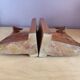 Pair of vintage solid oak deer bookends