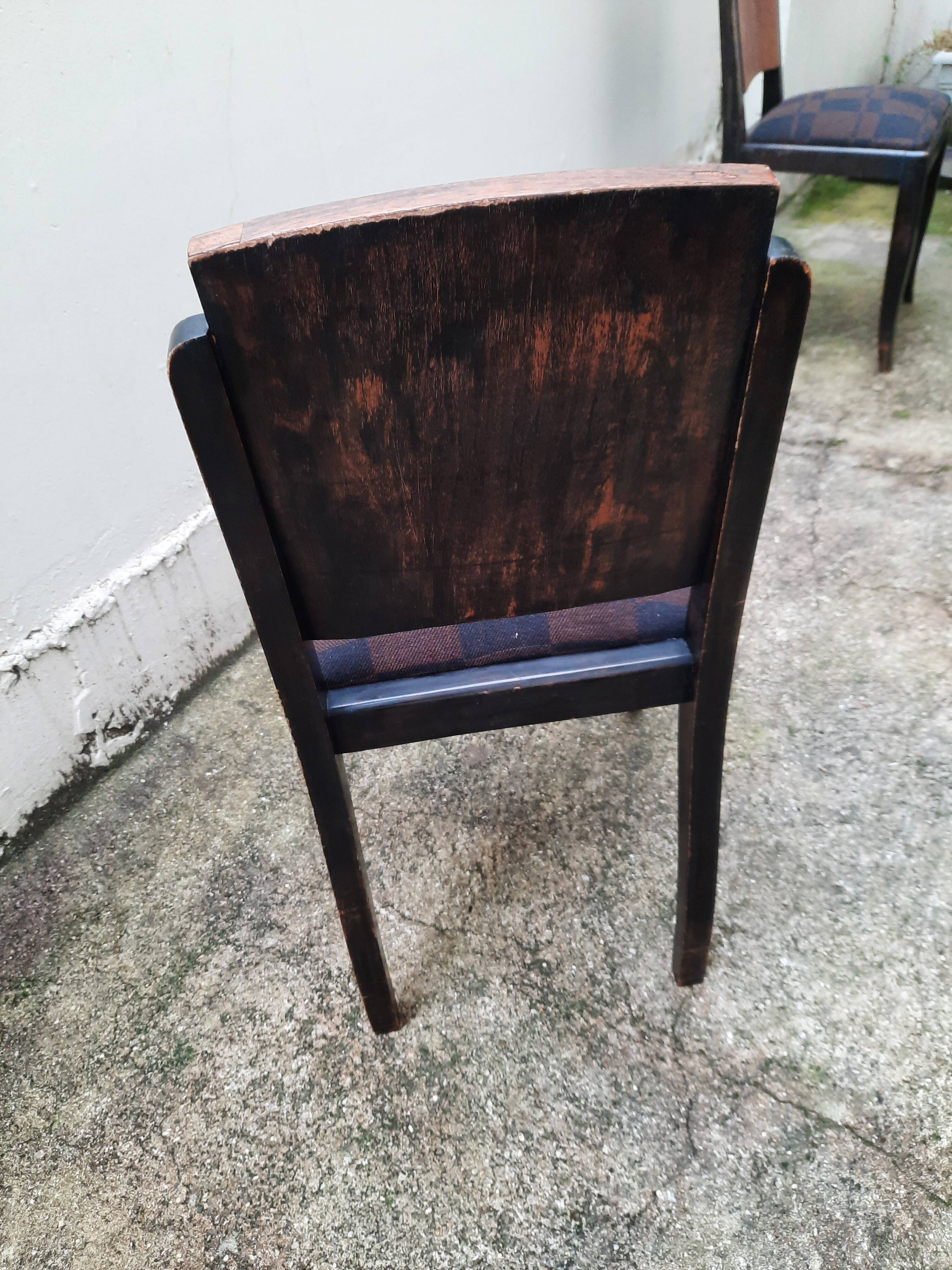 Set of four art deco chairs