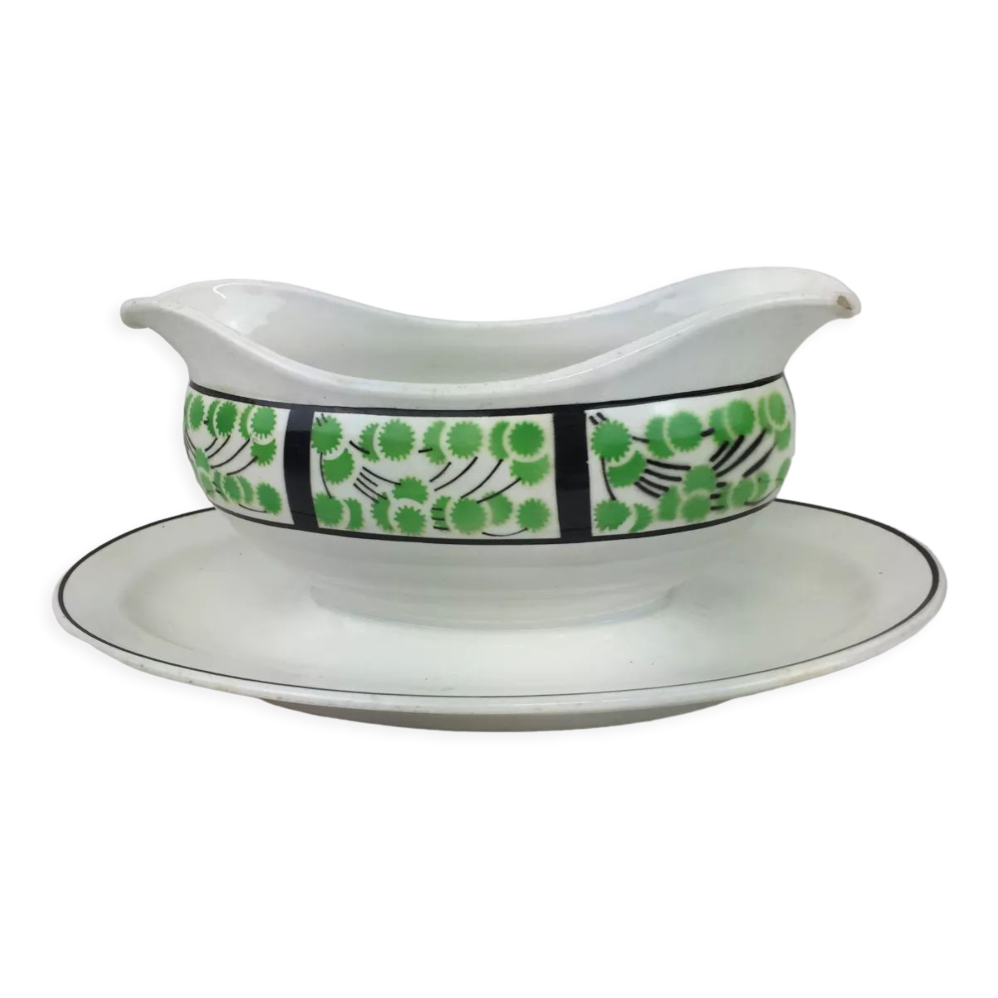 Old sauce boat made in France Digoin Sarreguemines